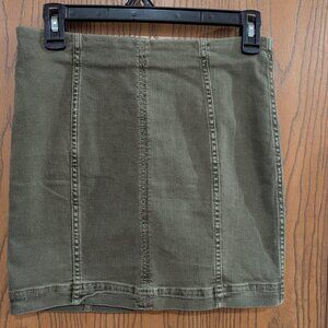 Free People Modern Femme Green Khaki Mini Skirt-Size 4